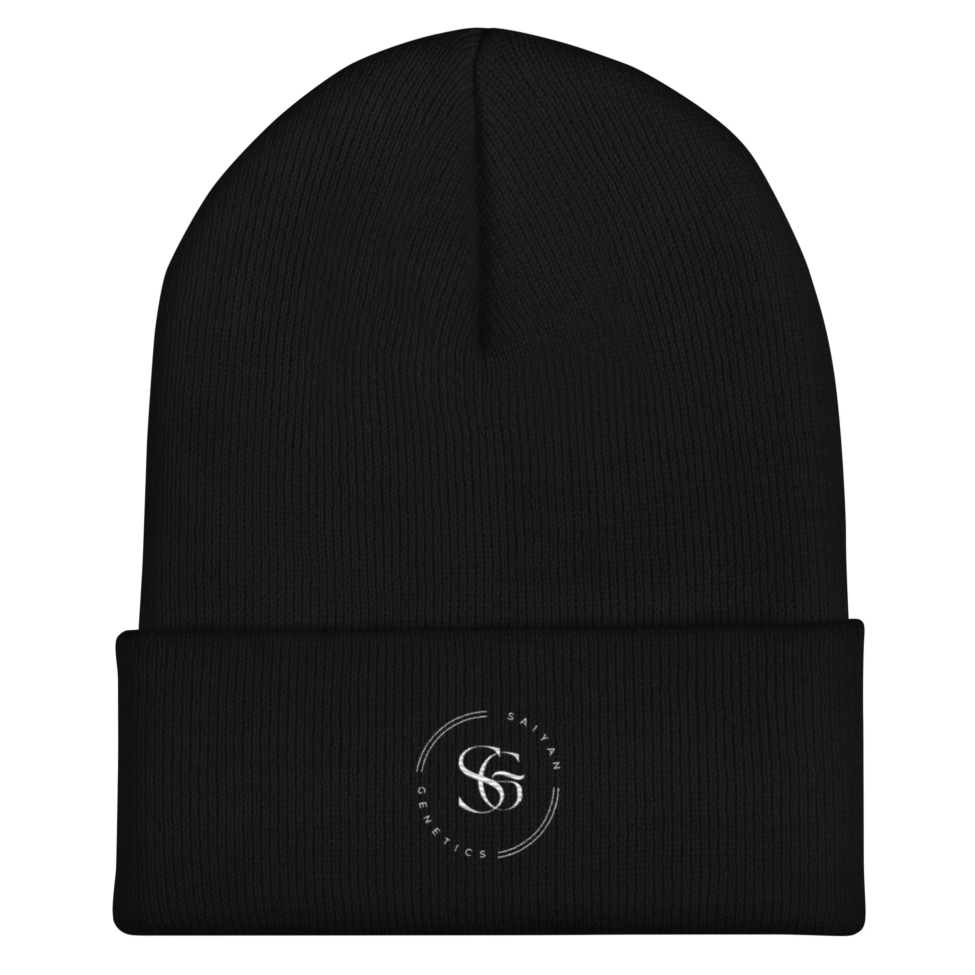 Schwarze Saiyan Genetics Premium Knit Beanie - Detailansicht des gestrickten Materials