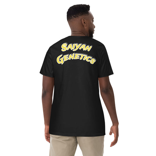 Premium T-Shirt Herren Heavyweight Schwarz - Vorderansicht - Saiyan Genetics